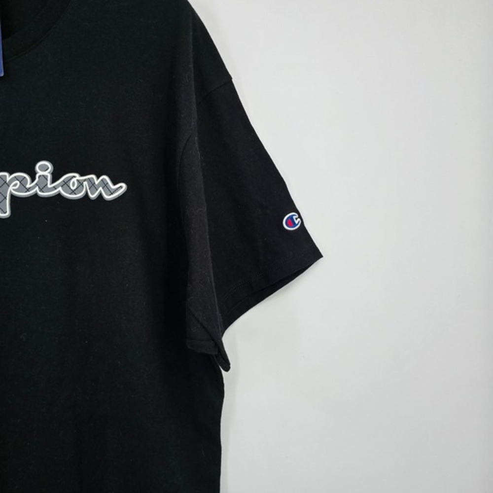 Champion Mens Script Logo Graphic T-Shirt Black XL GT23H 586N9A New With‎ Tags - Picture 6 of 7